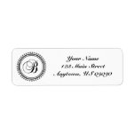 B Dot Circle Mongram Address Label (Black / Grey)<br><div class="desc">B Dot Circle Monogram Address Label (Black / Grey)... This elegant return address label is the perfect addition to any wedding invitation, thank you card, save the date announcement, birthday card, etc. It features a fancy initial surrounded by polka dots and circles. Fully customizable... just enter your information and you're...</div>