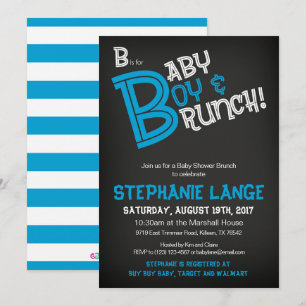 B est pour la carte d'invitation de baby shower de