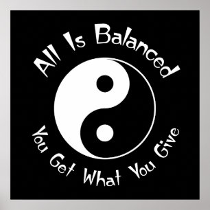 B et affiche de Yin Yang d'équilibre de W