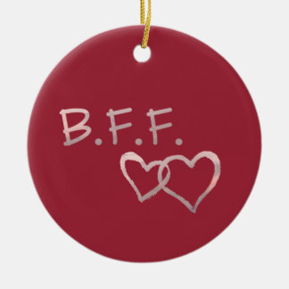 B F F avec coeur et noms liés Ornement
