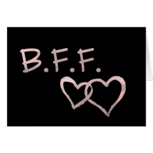 B F F with Linked Hearts