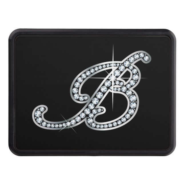 B Faux-"Diamond Bling" Trailer Hitch Cover (Front)
