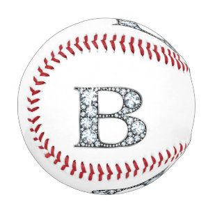 B Faux-"Diamond" Monogram Baseball