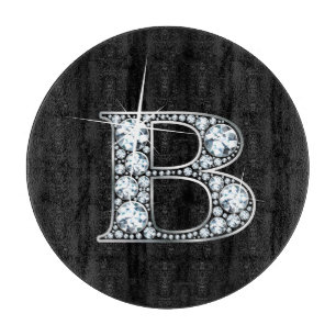 B Faux-"Diamond" Monogram Cutting Board