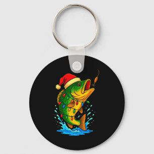 B Fish Christmas Fishing Keychain