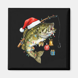B Fish Festive Lights Christmas Funny Fishing Long Magnet