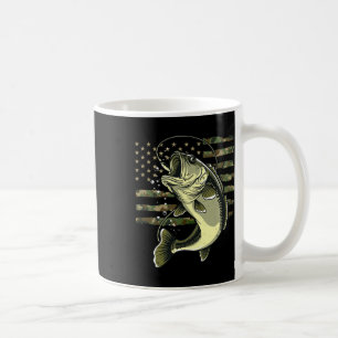 B Fish Fishing Usa American Flag Camouflage Fisher Coffee Mug