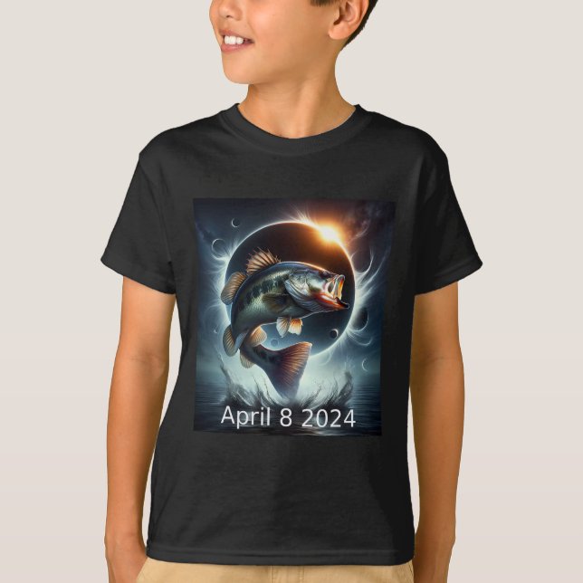 B Fish Solar Eclipse April 8 2024  T-Shirt (Front)