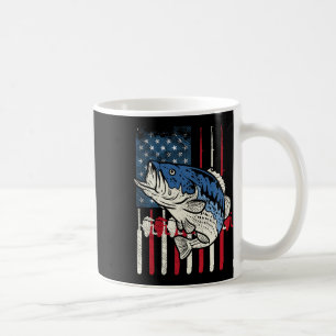 B Fish Us American Flag Patriotic Fishing Fisherma Coffee Mug