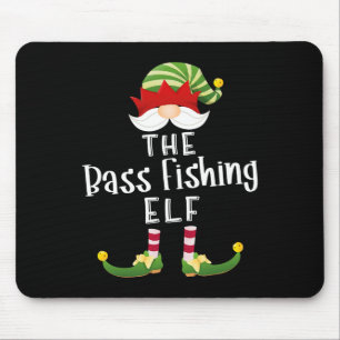 B Fishing Elf Group Christmas Funny Pajama Party Mouse Pad