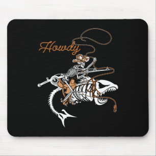B Fishing Skeleton Howdy Lazy Halloween Costume Co Mouse Pad