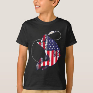 B Fishing Tee Usa Flag American Hat Sungles Fisher