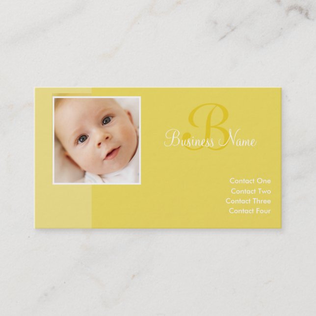 B for Baby Yellow Business Cards (Front)