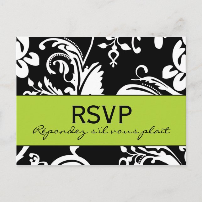 B&G  Damask RSVP Postcard (Front)