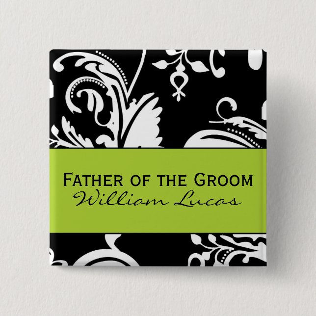 B&G Square Father of the Groom Button (Front)