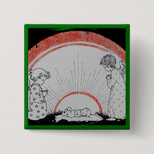 B if for Baby Jesus 2 Inch Square Button