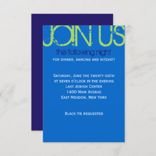 B Initial Collection Bar Bat Mitzvah Party Card