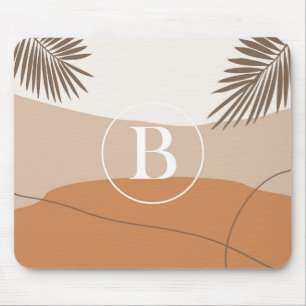B - Initial Monogram Letter B Abstract Design Mouse Pad