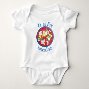 B is for Bacalao Puerto Rican Food Salted Cod Stew Baby Bodysuit
