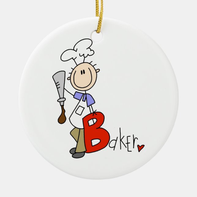 B is for Baker Ceramic Ornament (Front)