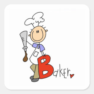B is for Baker Square Sticker