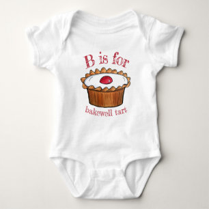 B is for Bakewell Tart British Food Cherry Pastry Baby Bodysuit