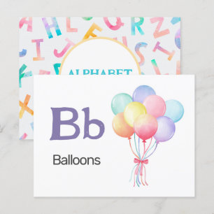 B is for Balloons - Alphabet Flash Card