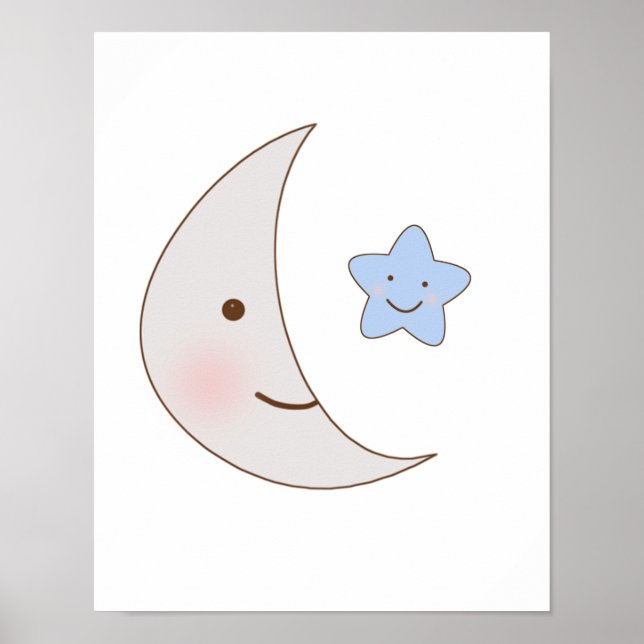 B is for Bear Moon and Star Art Poster (Front)