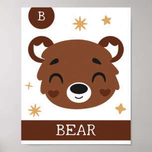 B is for Bear, Nursery, Bedroom, Kids' Wall Art