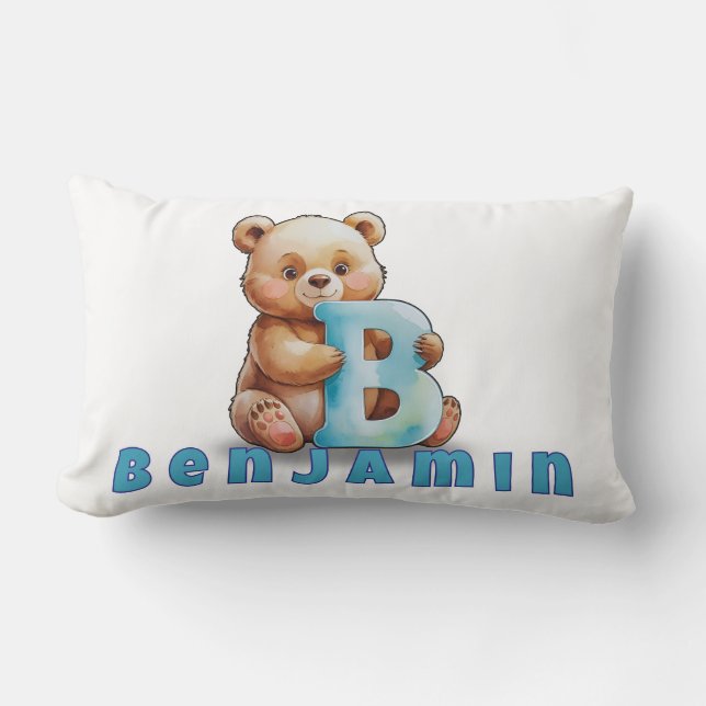 B is for Bear – Personalized Baby Pillow  (Front)