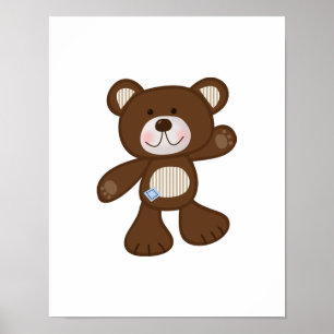B is for Bear Teddy Bear Art Poster