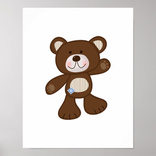 B is for Bear Teddy Bear Art Poster (Front)