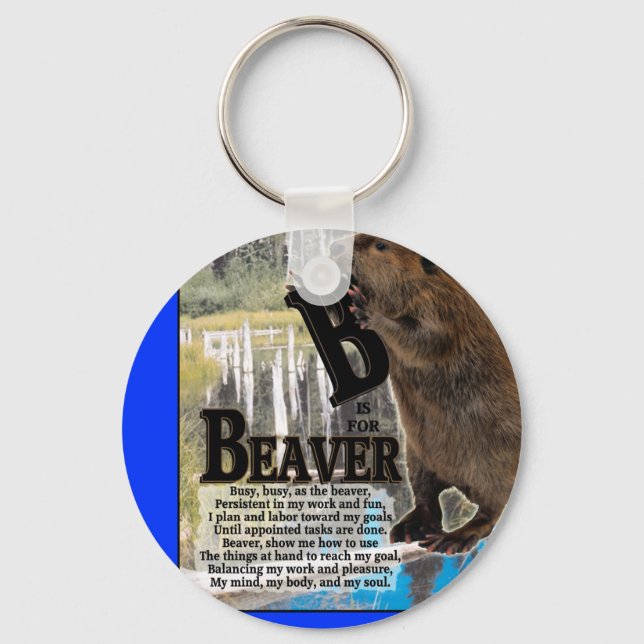 B IS FOR BEAVER KEYCHAIN (Front)