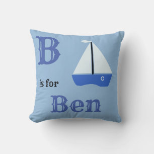 B is for Ben baby boy  Throw Pillow