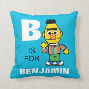 B is for Bert   Add Your Name Throw Pillow