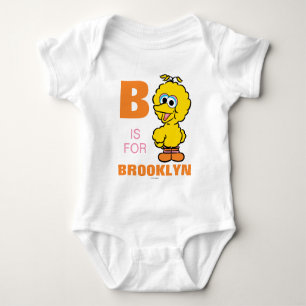 B is for Big Bird   Add Your Name Baby Bodysuit