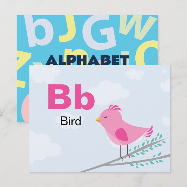 B is for Bird - Alphabet Flash Card (Front/Back)