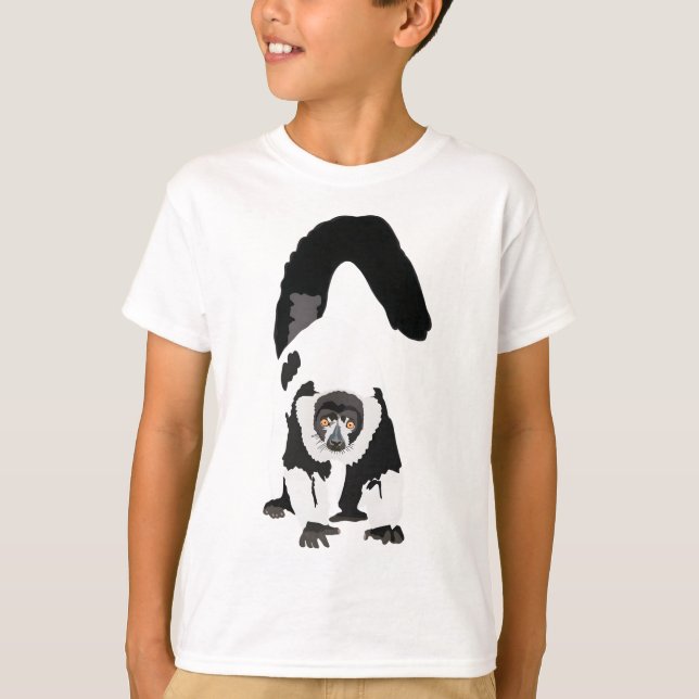 B is for Black and White Ruff Lemur T-Shirt (Front)