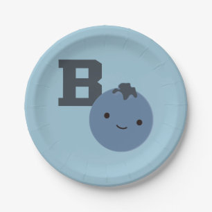 B is for Blueberry Paper Plate