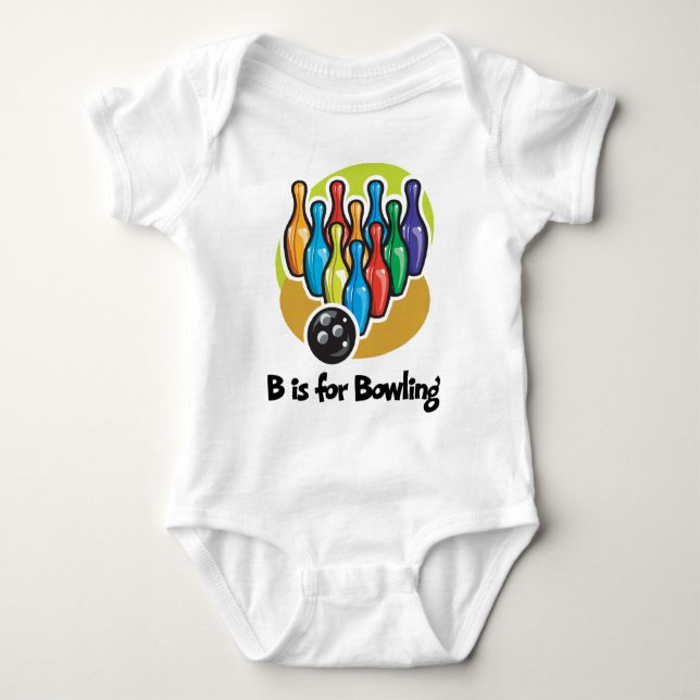 B is for Bowling Baby Bodysuit (Front)