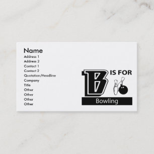 B Is For Bowling Business Card
