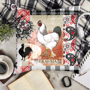 B is for Brahma Backyard Chicken Throw Pillow