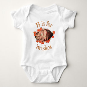 B is for Brisket Braised Beef Jewish Food Cuisine Baby Bodysuit