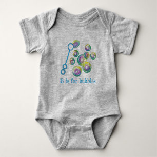 B is for Bubbles Rainbow Bubble Wand Alphabet ABCs Baby Bodysuit