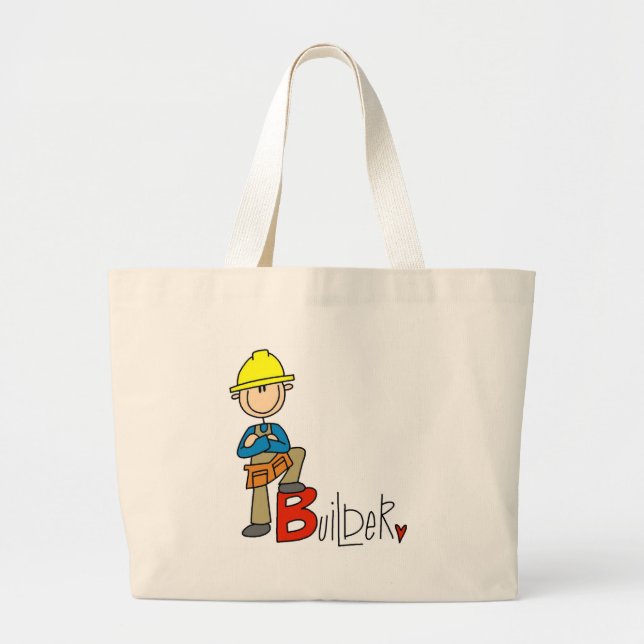 B is for Builder Large Tote Bag (Front)