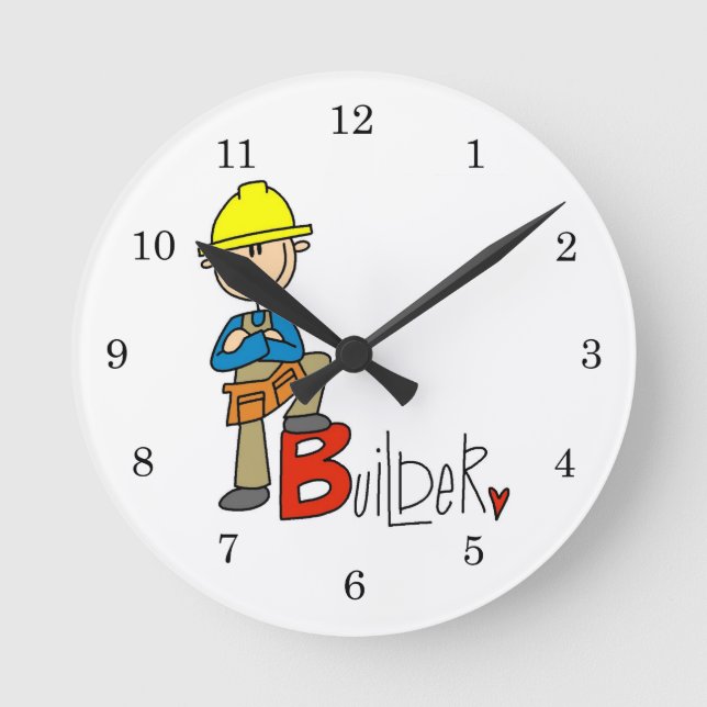 B is for Builder Round Clock (Front)