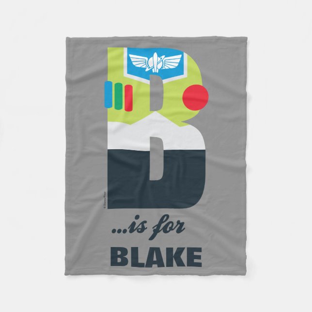 B is for Buzz | Add Your Name Fleece Blanket (Front)