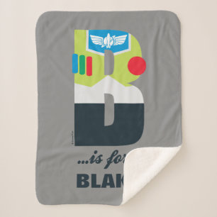B is for Buzz   Add Your Name Sherpa Blanket