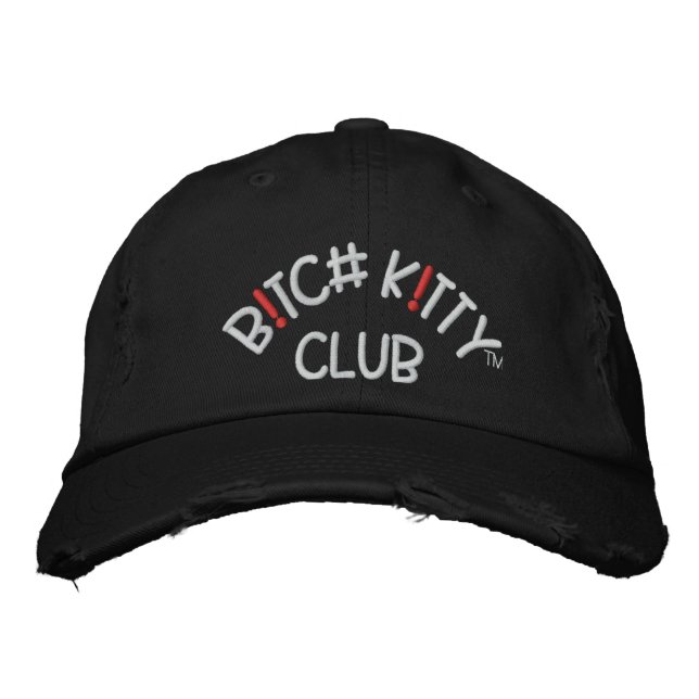 B K ! TTY CLUB Logo Dark Distressed Casquette (Devant)