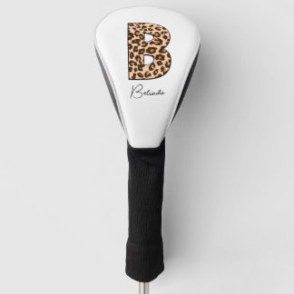b leopard custom name monogram golf head cover